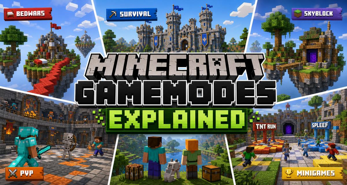 Minecraft Server Gamemodes Explained: Survival, SkyBlock, Factions and More