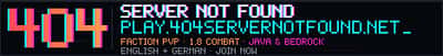 404 Server Not Found Minecraft server banner