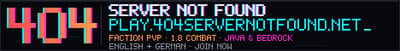 404 Server Not Found Minecraft server banner