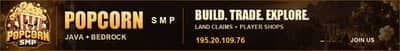 Popcorn SMP Minecraft server banner