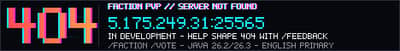 404 Server Not Found Minecraft server banner