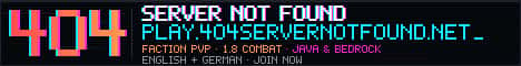 404 Server Not Found Minecraft server banner