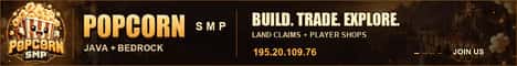 Popcorn SMP Minecraft server banner